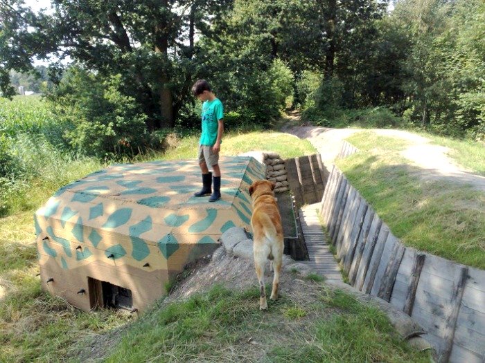 Trench and bunker at the Dutch Grebbelinie defence line