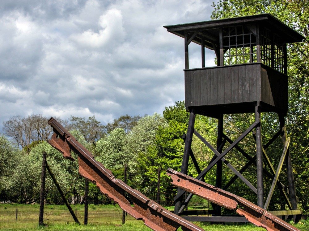 Watchtower at camp Westerbork, from which Anne Frank and many other Jews were transported to Germany